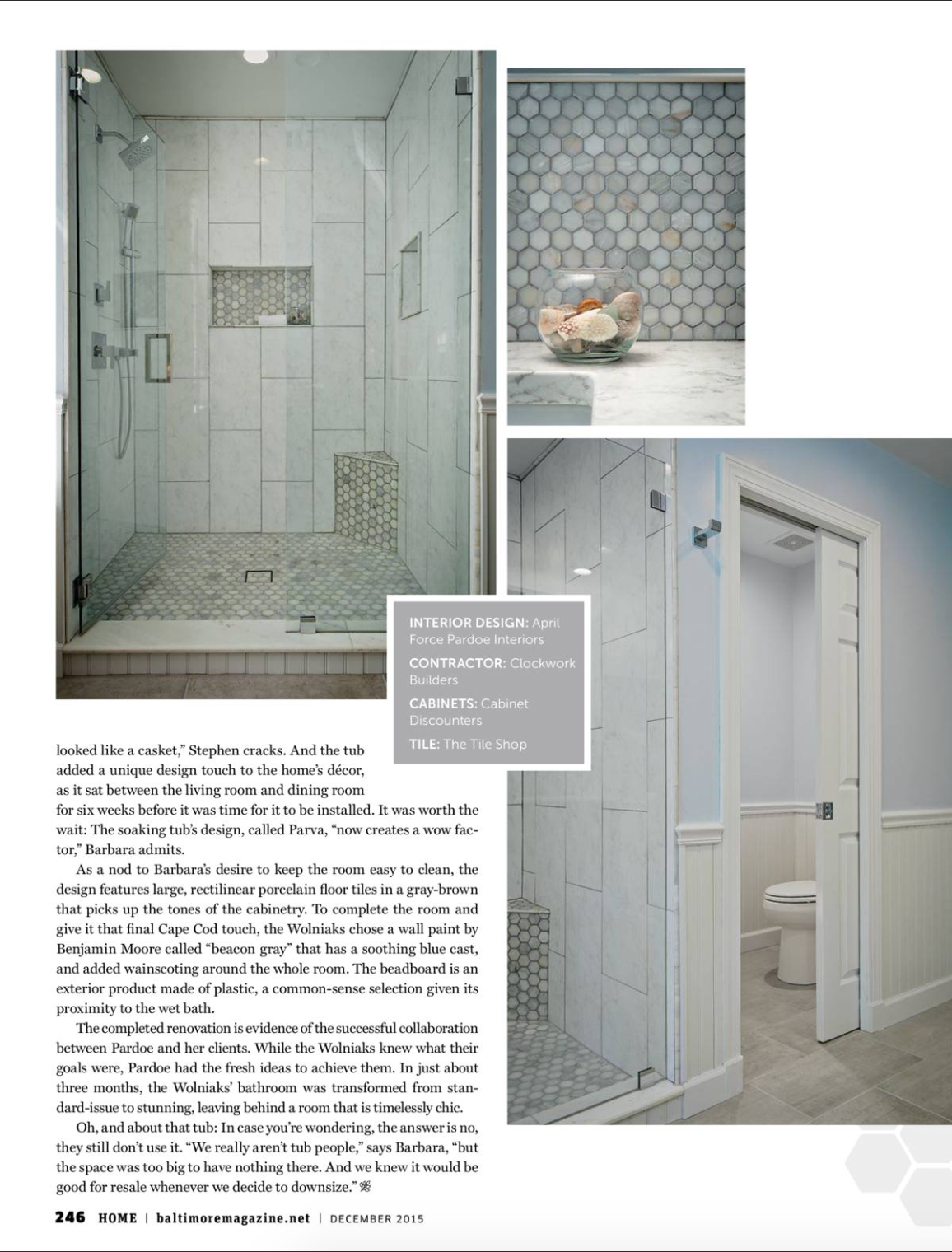 Bathroom remodel Baltimore magazine