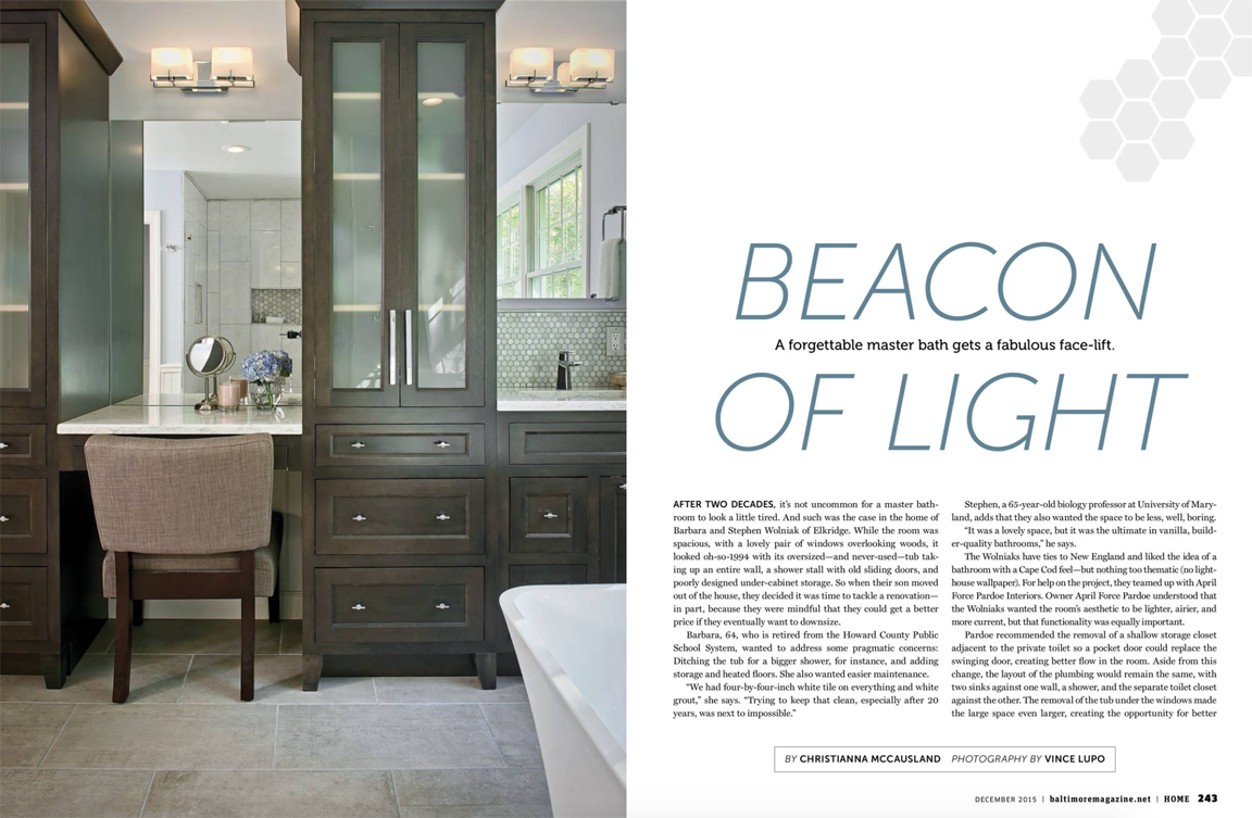 Bathroom remodel in Baltimore magazine